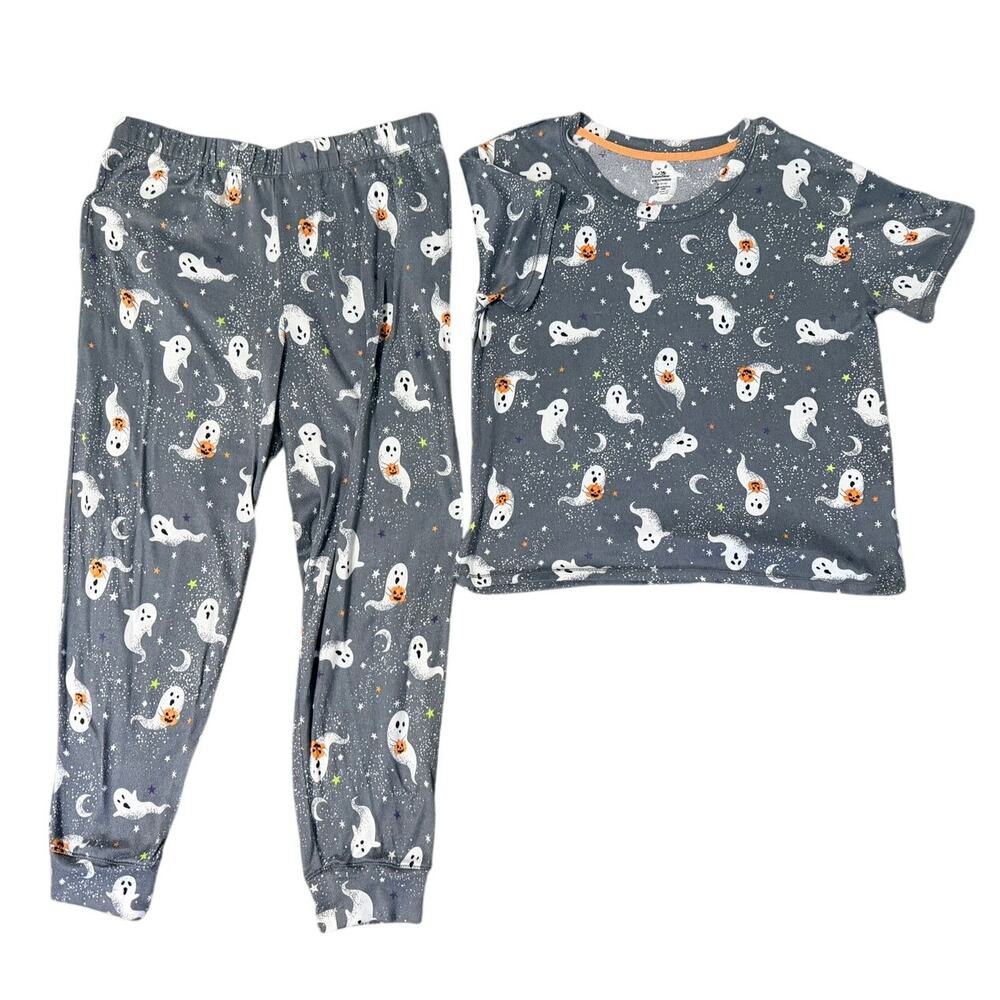 Way to Celebrate Gray Halloween Ghosts Pajama Set Women’s Size Medium